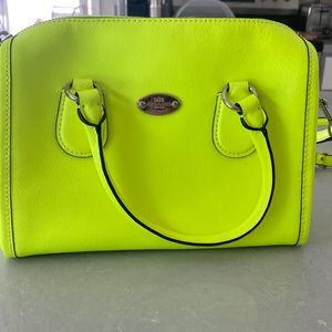 Neon yellow coach bag